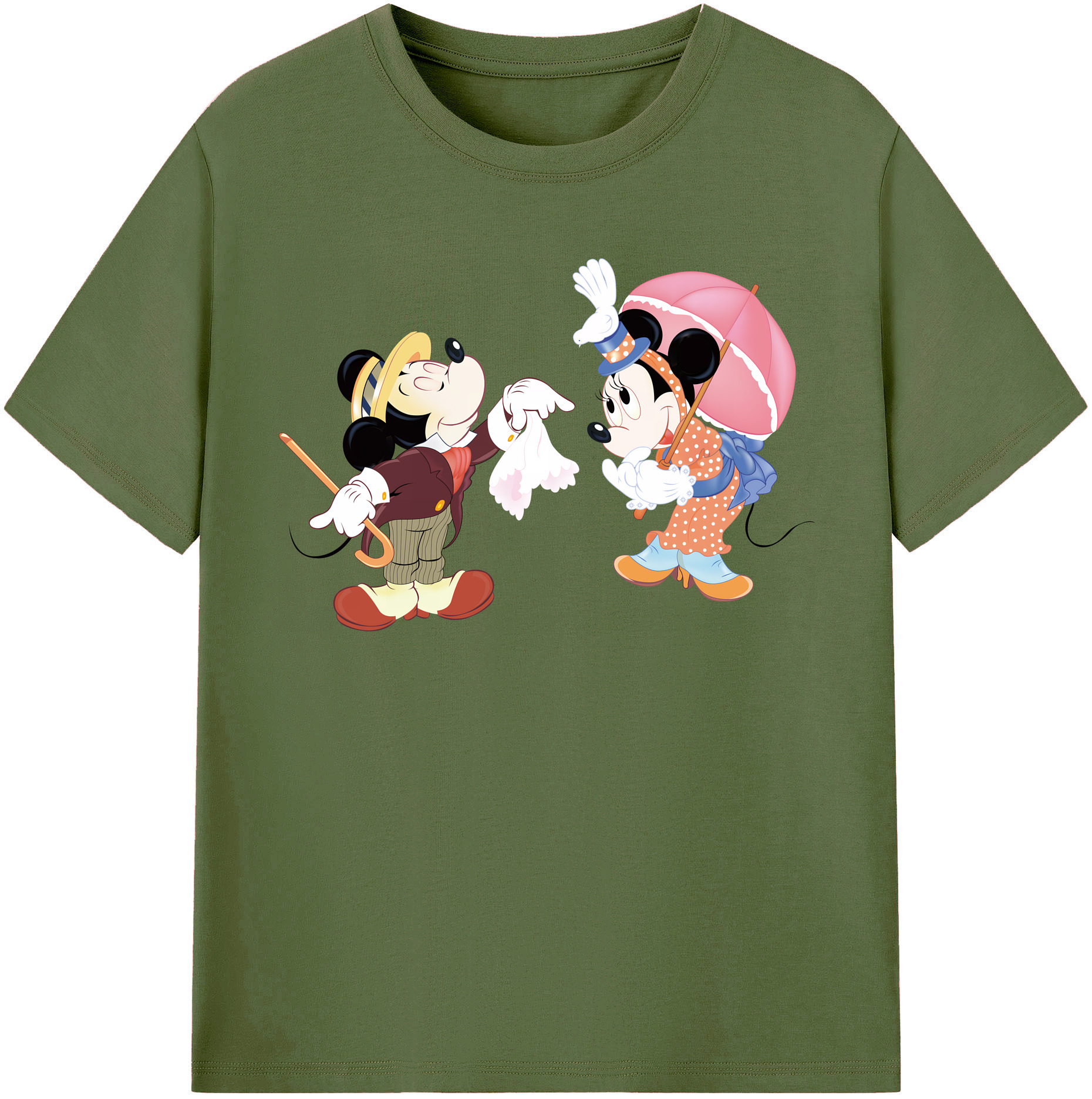 （画像用） ミッキーマウス Mickey Mouse 綿100％半袖Tシャツ（フロントプリント）
